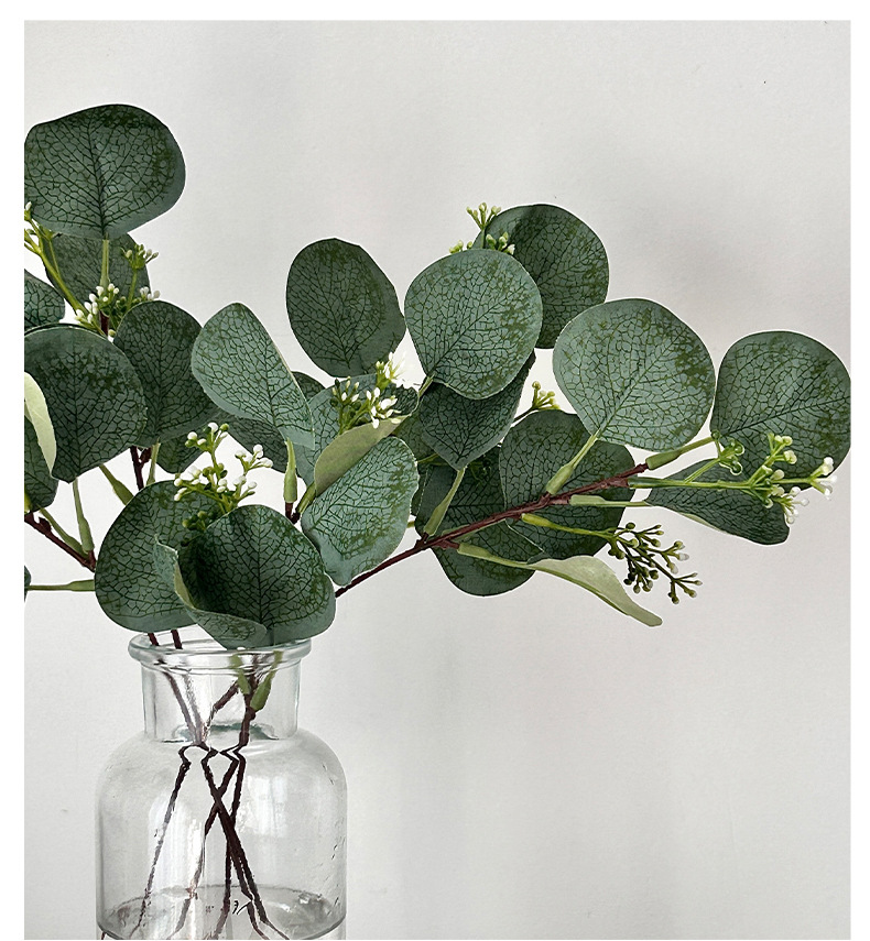 仿真尤加利带果金钱叶苹果叶diy装饰仿真植物跨境亚马逊厂家批发详情10