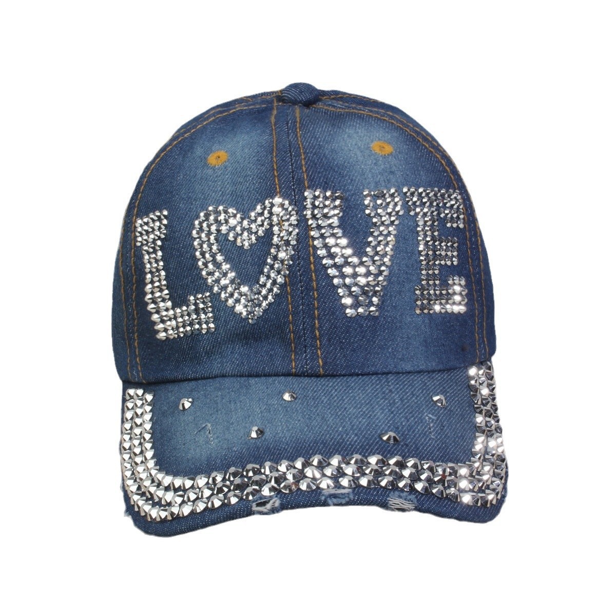 牛仔镶钻棒球帽弯檐男帽女帽百搭款遮阳鸭舌帽夏季休闲百搭帽子详情11