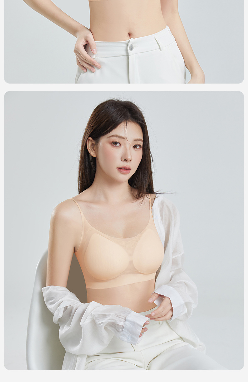 Ice Silk ultra-thin seamless lingerie for women, no steel rings, small breasts, gathering, invisible summer sweat-absorbing, breathable, comfortable and beautiful back bra pic 51