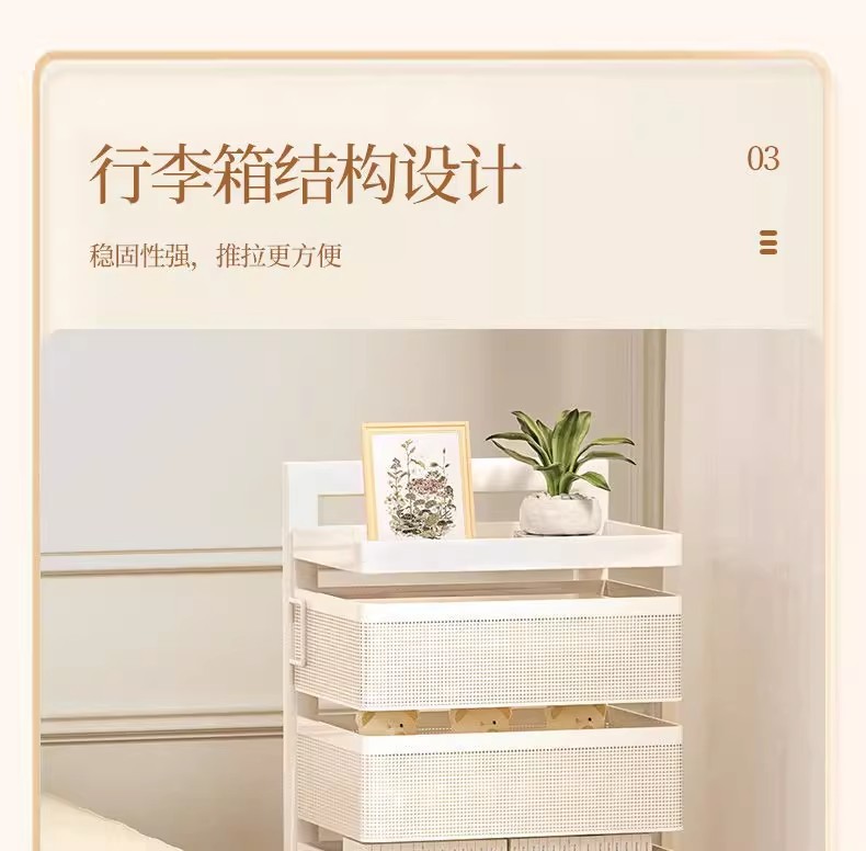 【长期主义好物】收纳小推车置物架旋转收纳可移动床头化妆品整理详情21