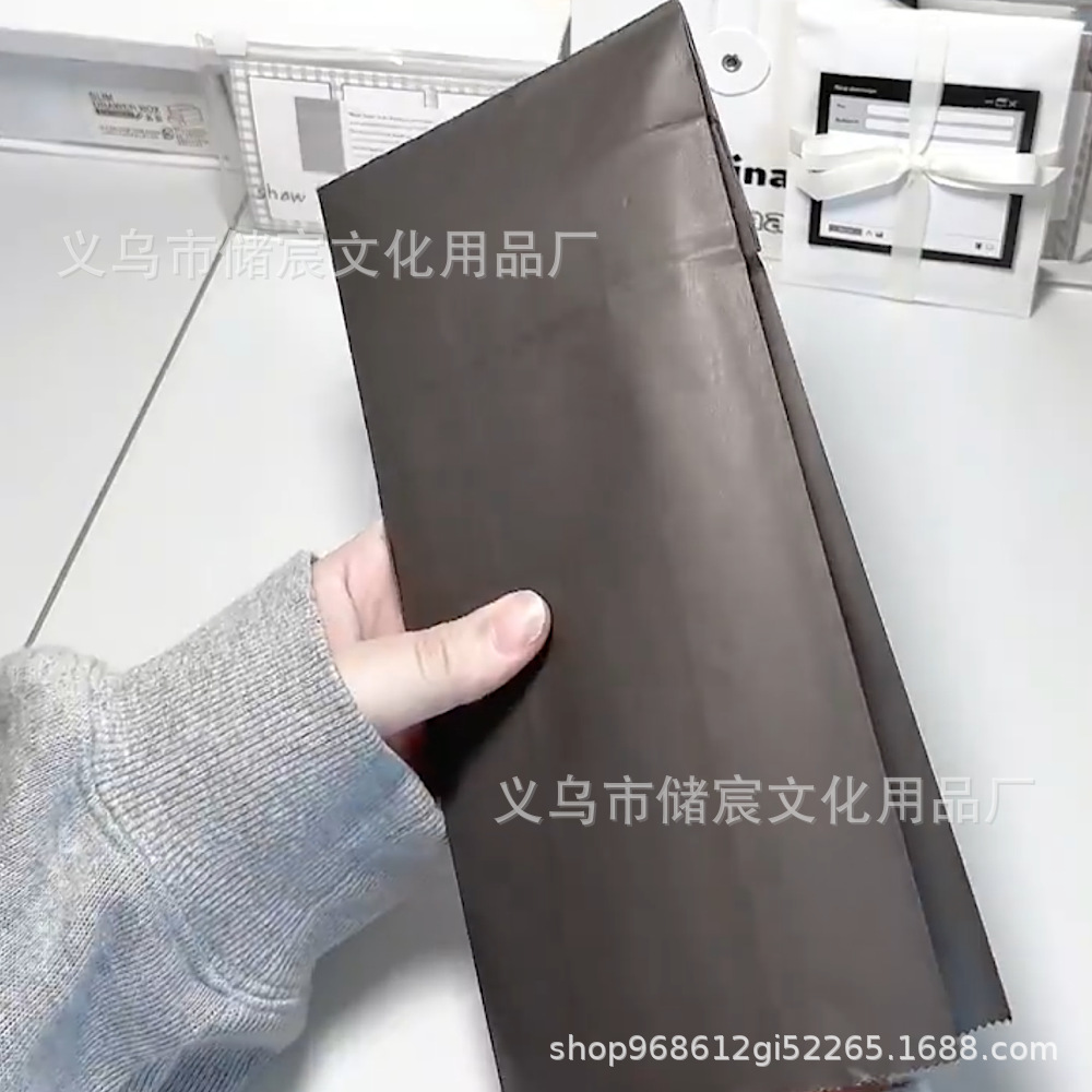 ins黑色复古牛皮纸袋平口袋出卡包装礼品小卡明信片手帐diy平口袋详情5