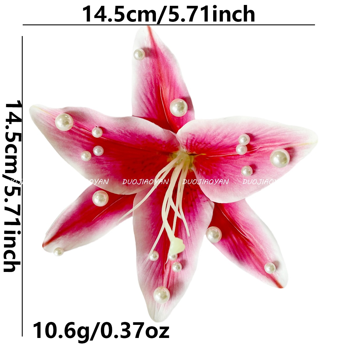 New cross-border lily pearl hairpin with a high-end atmosphere, beaded hair accessory, Hawaiian vacation style duckbill hairpin for women pic 1