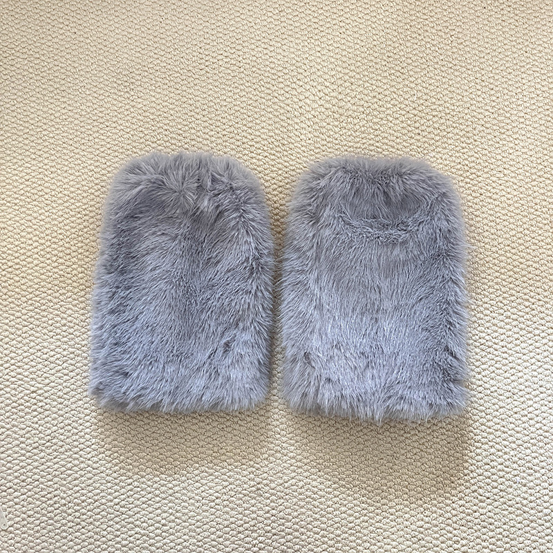 秋冬季加厚保暖腿套仿狐狸毛袜套手套两用辣妹个性ins风毛绒脚套详情14