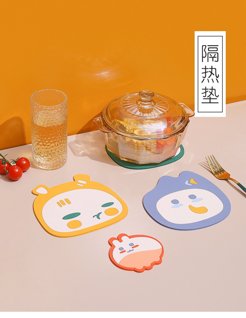 餐桌隔热垫防烫防滑家用卡通餐垫耐高温防水防油碗垫锅杯垫桌垫详情2
