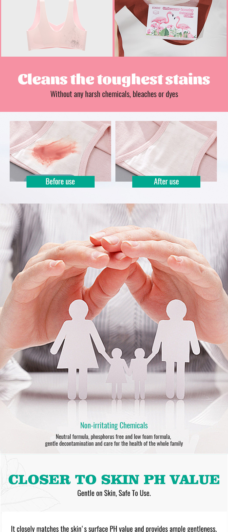 Fully dissolving disposable underwear laundry detergent, essential laundry sheets for students in school dormitories, long-lasting fragrance, available for cross-border use pic 5