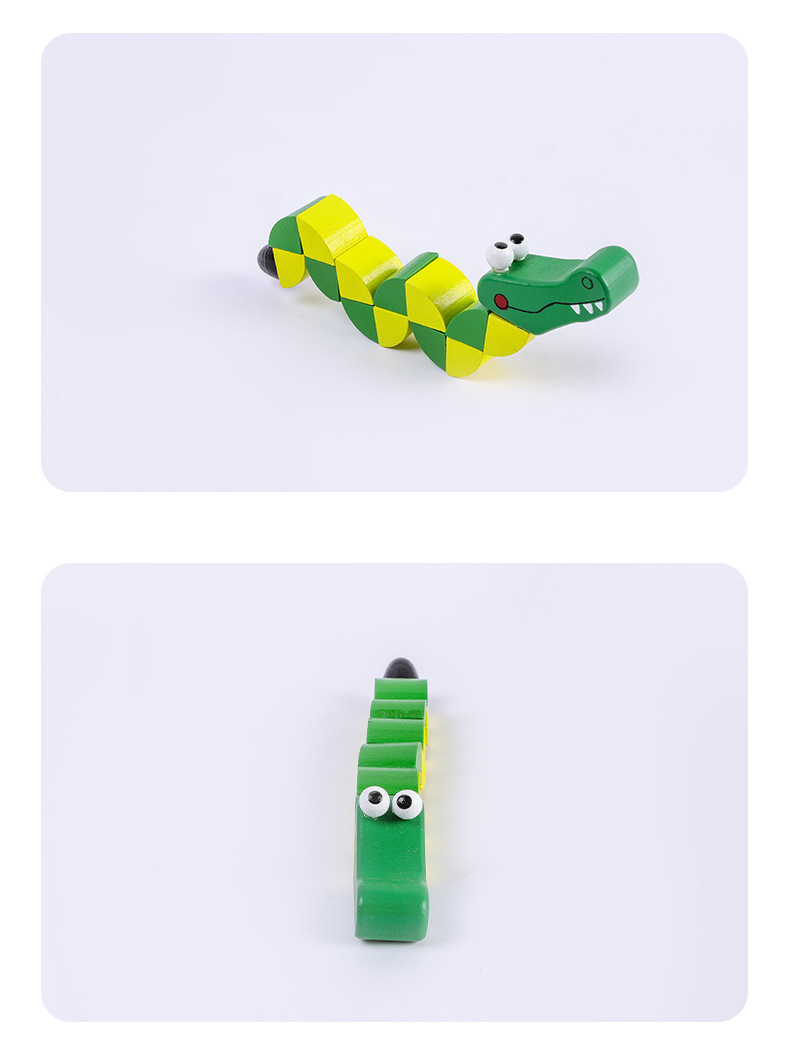 百变鳄鱼木质玩具可活动早教变形玩具小颗粒积木孩子生日礼物批发详情7