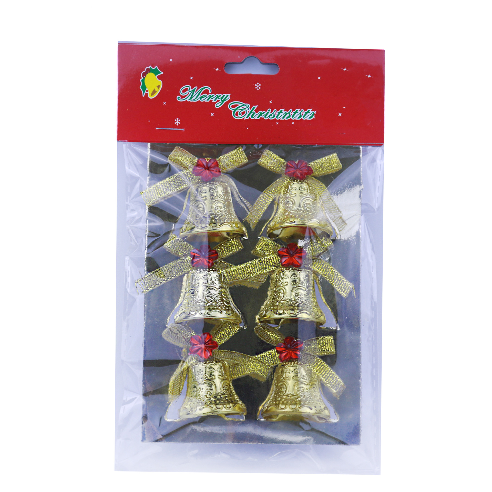 3cm 6/卡圣诞树铃铛装饰挂件大圣诞铃铛装打粘字牌蝴蝶结厂家直销详情7