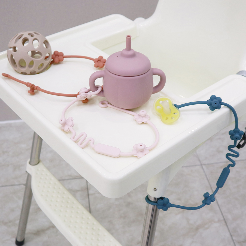 Baby silicone teething chain pacifier anti-drop rope, baby flower style car hanging multi-functional anti-loss rope, hanging rope pacifier chain pic 8