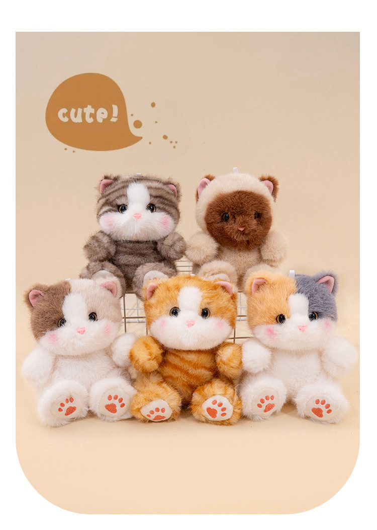 Cute and adorable golden gradient cat palm treasure, plush cat toy, learning set, Siamese cat office decoration pic 3
