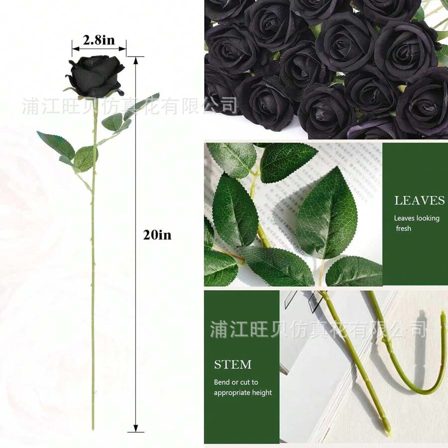 仿真白色绢布玫瑰花 人造假花七夕情人节婚礼装饰花玫瑰花墙批发详情11