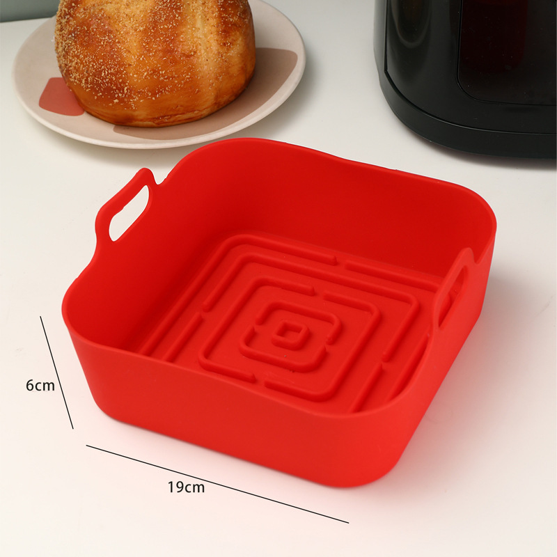 Air fryer silicone baking tray, food-grade oil-proof and draining pad, home baking cake mold, high-temperature resistant, thickened large size pic 1