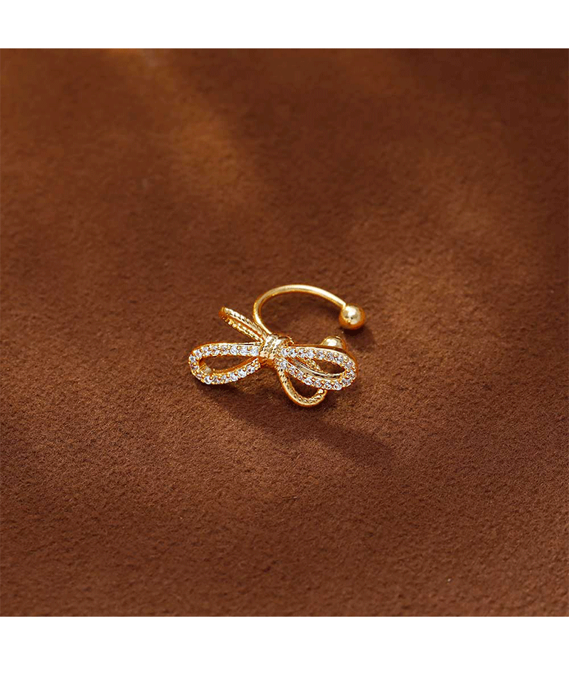 Hyacinth no piercings, must-fit ear bone clips, niche design, high-end earrings, fashionable, light luxury, exquisite bow, elegant earrings for women pic 4