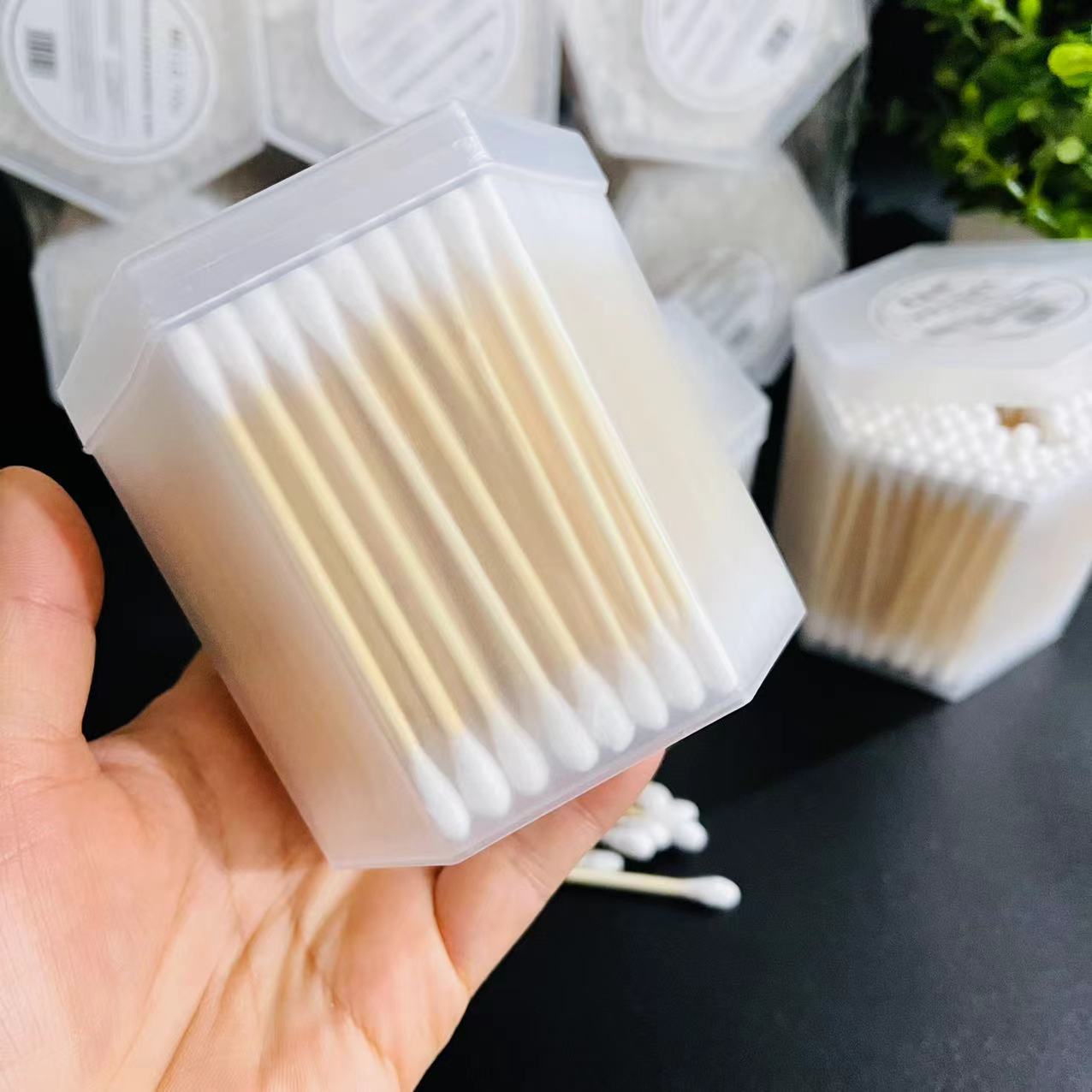 【 Zone 1-8 】 Hexagonal cotton swabs 6/ pack 240/ box Hexagonal box cotton swabs 2 yuan Large box cotton swabs Makeup and beauty double head 2 yuan store cotton swabs wholesale pic 5