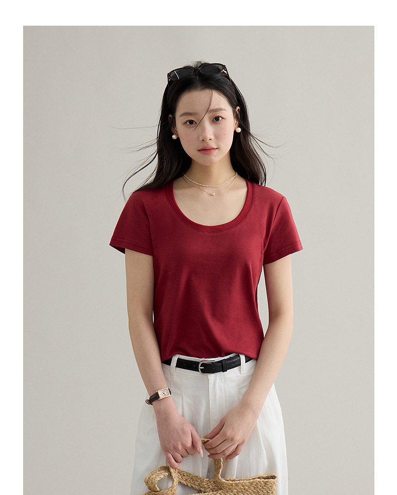 【 Blockbuster B: Super Comfortable Double-collar T-shirt with Upgraded Fabric 】 Spring short-sleeved T-shirt pic 38
