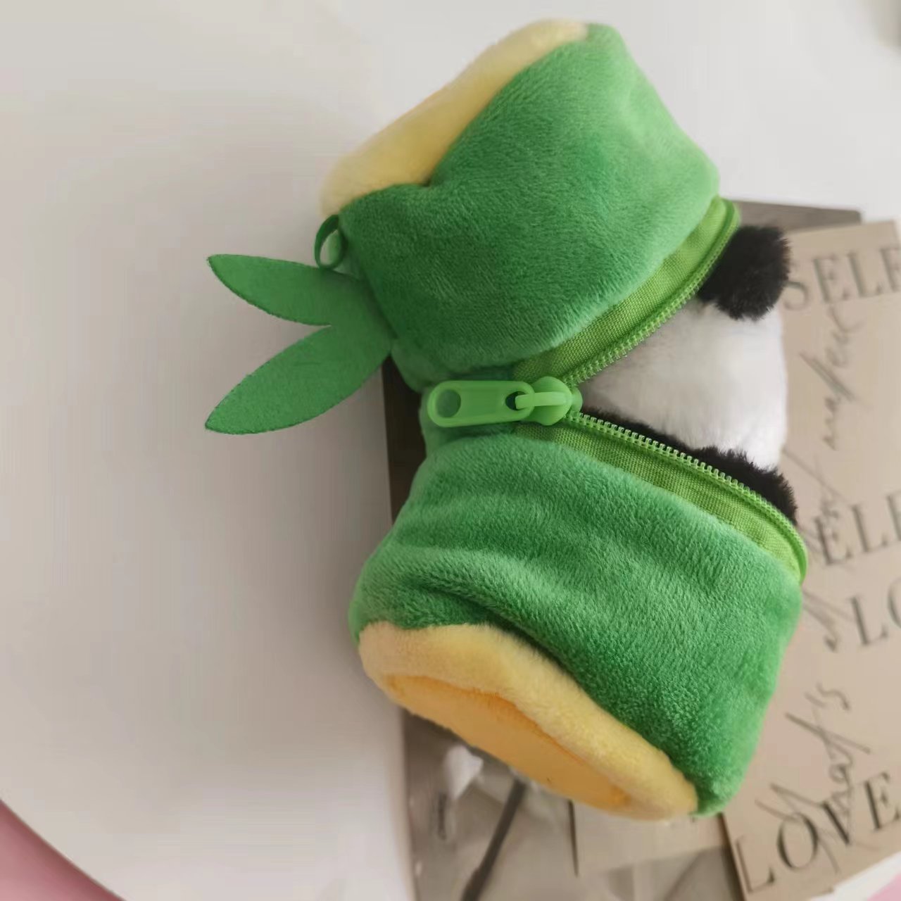 Cute bamboo tube panda doll pendant, detachable bamboo panda keychain pendant, mini figurine pic 8