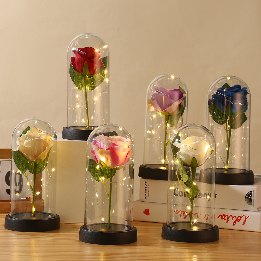 永生花玫瑰花高级香皂LED发光设计 鲜花艺术品 闺蜜生日情人节礼物 现货批发优质选择详情5