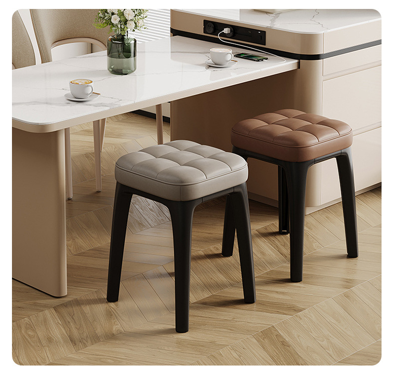 简约软包方凳可叠放餐桌板凳餐厅客厅休闲凳家用餐椅户外折叠桌椅详情13