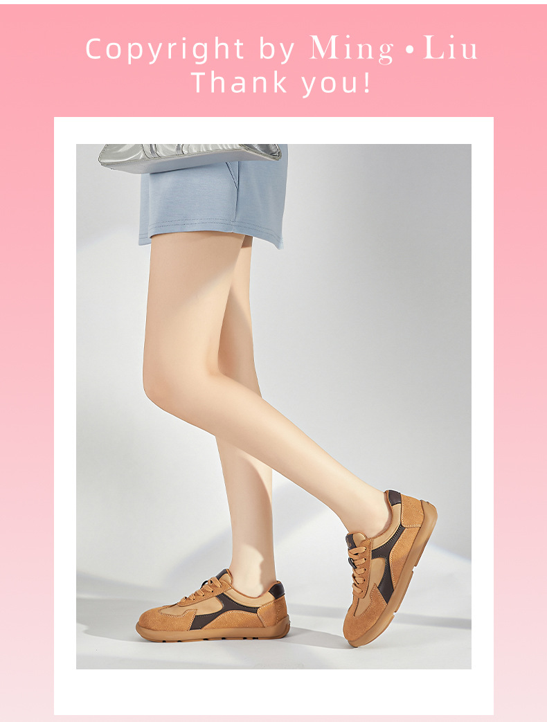 真皮复古小白鞋女2025秋季新款平底歪头运动鞋休闲女鞋百搭鞋子女详情25