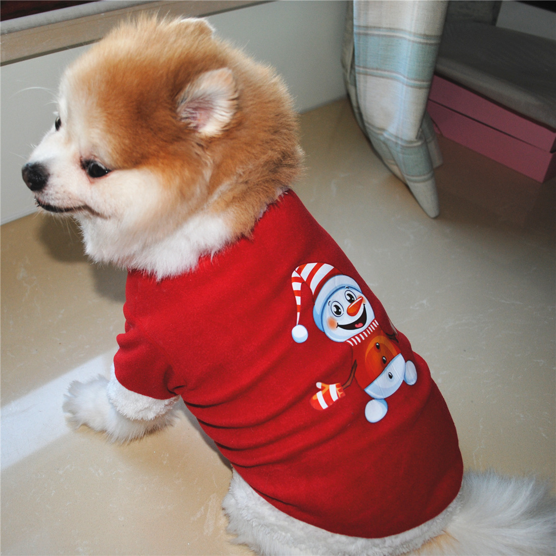 Factory direct sales of pet clothing, dog autumn and winter warm fleece, festival wear, Christmas style, snowman, elk pic 9