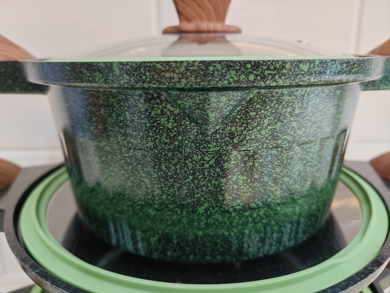 15 pieces cookware set: 15-piece non-stick aluminum pot die-cast lid set, tourmaline die-cast aluminum cookware pic 5