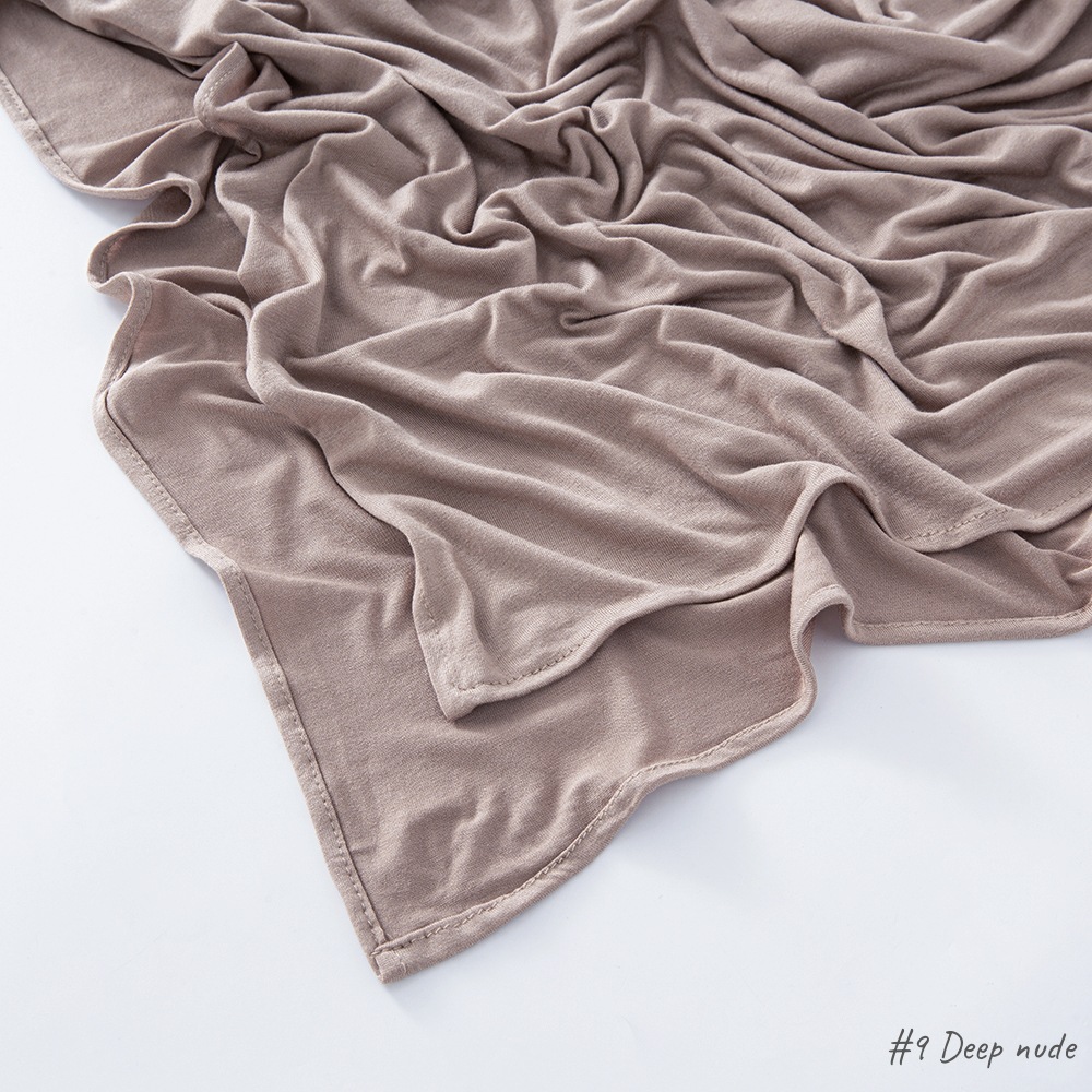 High-quality solid color modal rolled-up mercerized cotton scarves, shawls and headscarves for cross-border Middle East Jerseyscarf pic 30