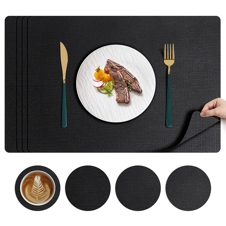 北欧ins风餐垫皮革桌垫防烫垫餐桌隔热垫碗垫高级感餐盘垫茶杯垫详情27