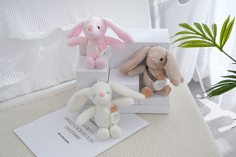 毛绒玩具长耳小兔子公仔挂件书包钥匙挂件可爱背包兔子毛绒玩偶详情7