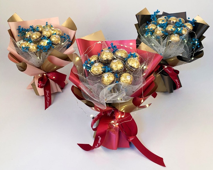 巧克力花托亚克力圆盖费列罗花束diy包装创意塑料水晶球情人节礼详情1