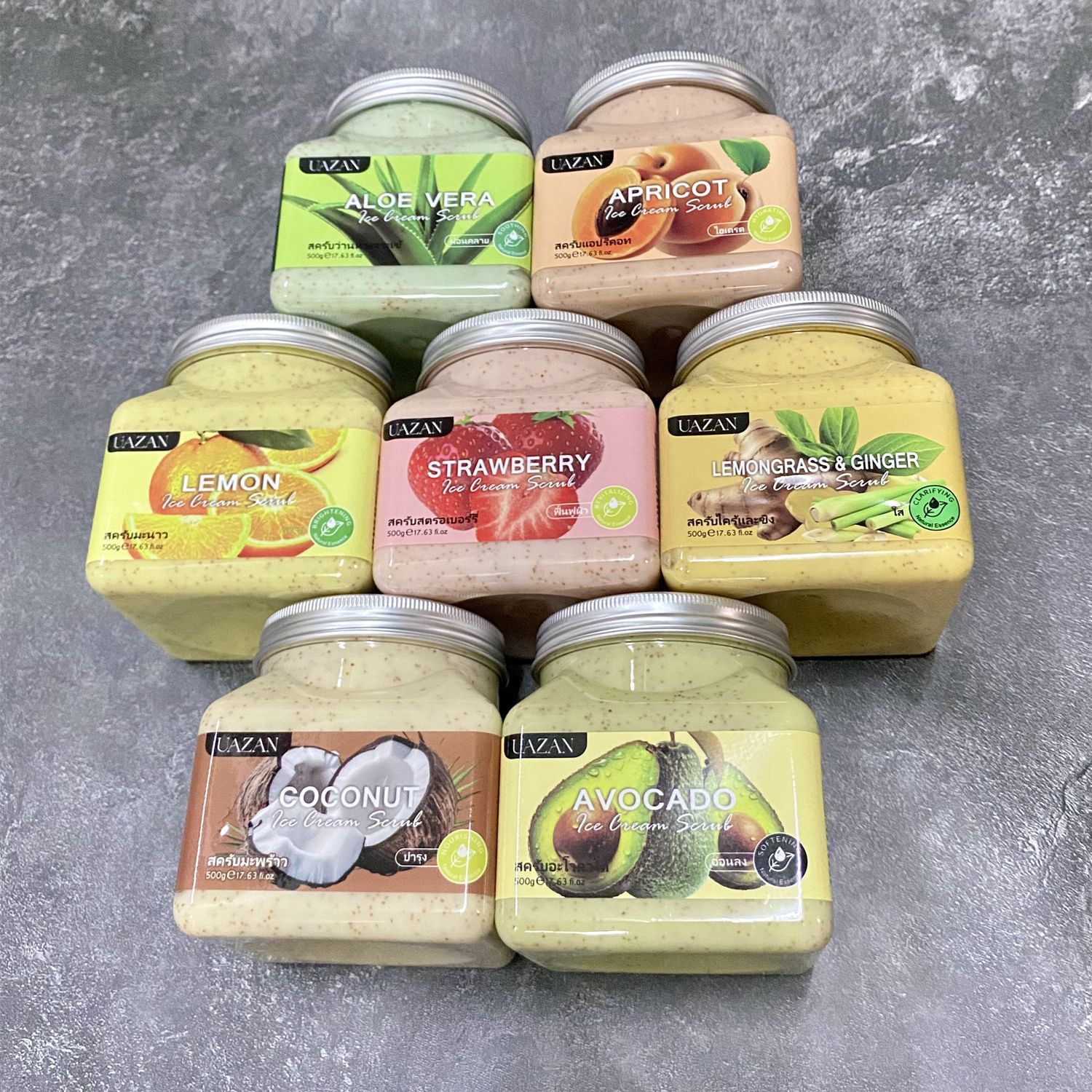 UAZAN植物水果磨砂膏身体去角质沐浴盐死皮清洁嫩肤美容护肤身体护理详情55