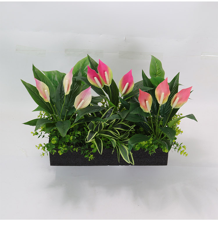 Artificial green plant landscaping combination, tropical plant partition, flower trough and flower box arrangement, bionic artificial flower indoor landscape decoration pic 13