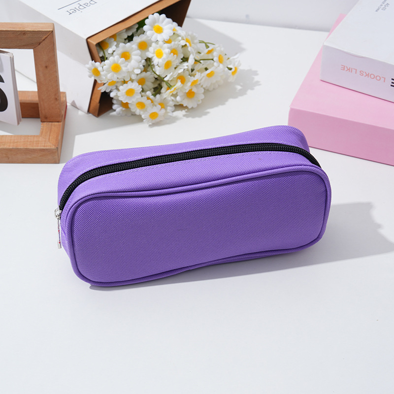 Factory direct sales of new simple and ins style solid color, small and convenient, large capacity, student storage stationery box and pen case pic 6