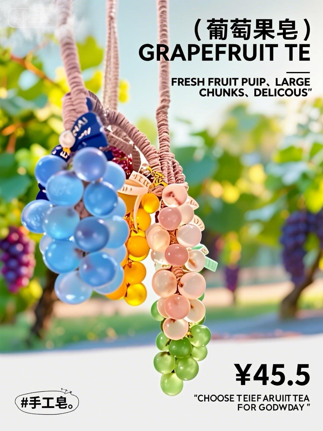 Macaron Grape Soap Creative Home Souvenir - A bunch of grape bunches handmade soap for hand washing, grape soap gift pic 5