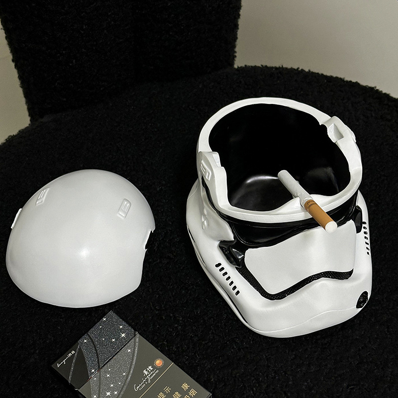 星战风暴兵头盔造型烟灰缸 复古科幻桌面摆件实用收纳详情7