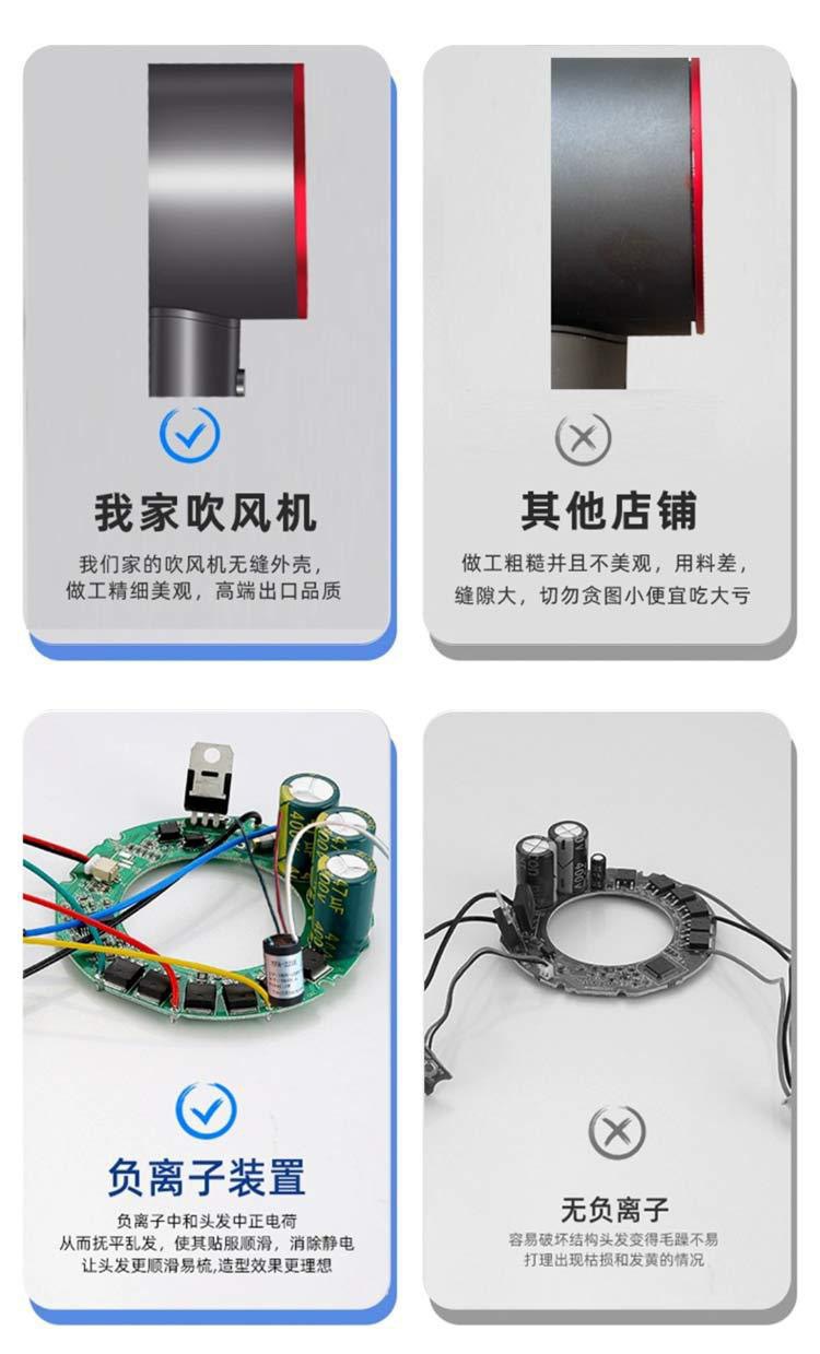 High-speed hair dryer for household use, Huaqiangbei bladeless negative ion high-power hair dryer for hair salons, starting from one piece pic 6