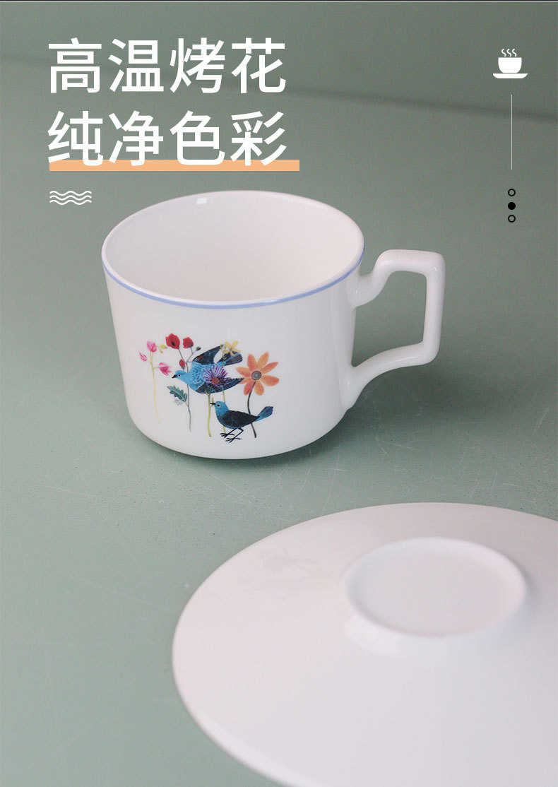 跨境骨瓷咖啡杯碟带图案咖啡杯一杯一碟印logo咖啡厅陶瓷杯子带碟详情5