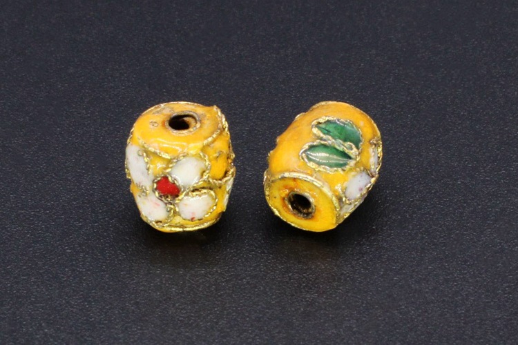Traditional high-temperature cloisonne filigree silver-blue DIY jewelry accessories, cloisonne 9*7 small drum beads pic 6