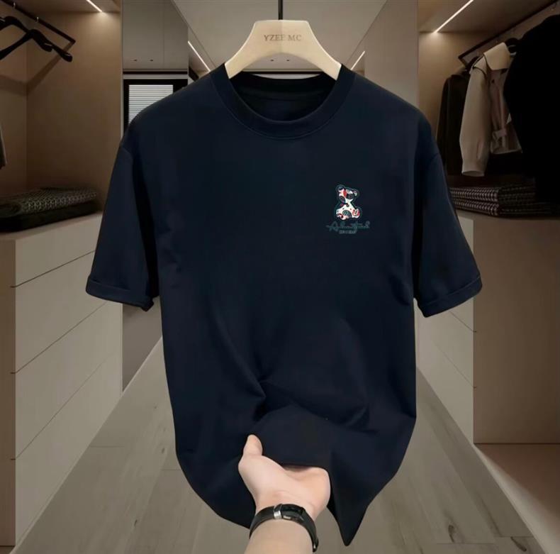 跨境夏季新款男士短袖t恤国潮圆领修身潮流休闲百搭速干运动上衣详情22