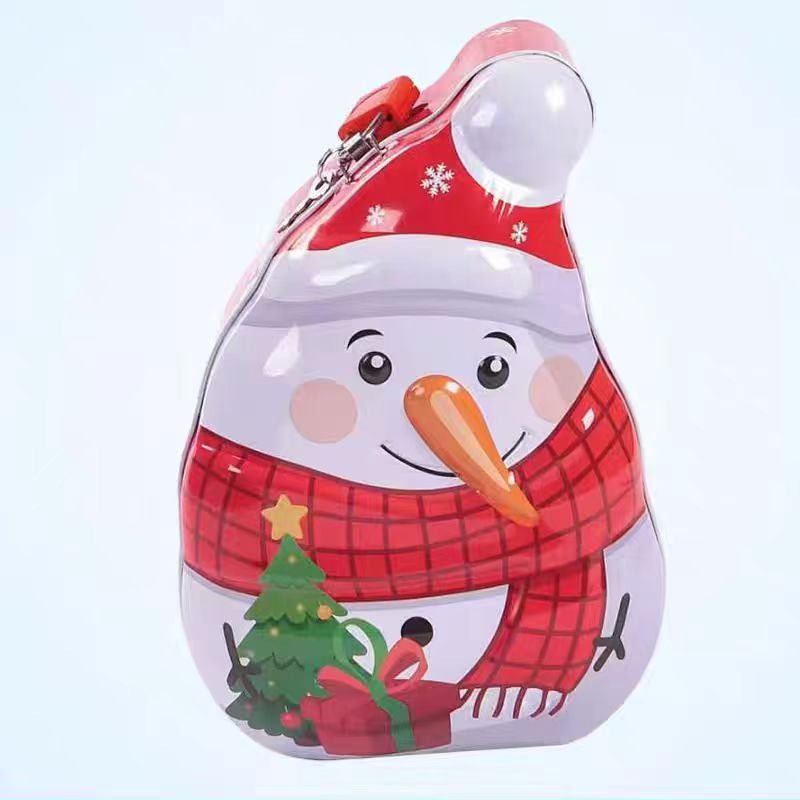 圣诞树雪人圣诞袜存钱罐创意马口铁质圣诞老人屋卡通储钱罐储蓄罐详情6