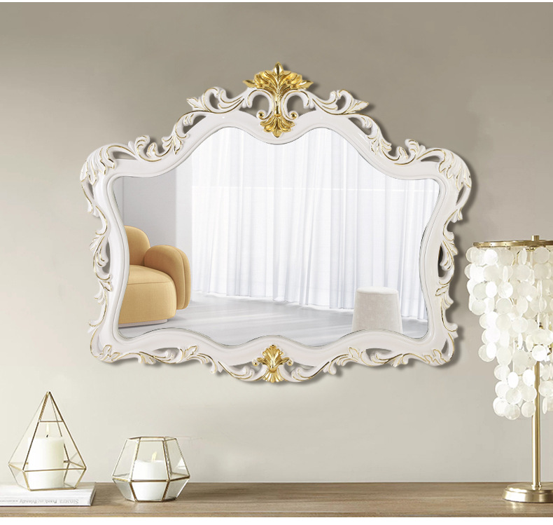 新款雕花浴室镜欧式复古美式卫浴镜酒店壁挂装饰镜梳妆卫生间镜子详情46