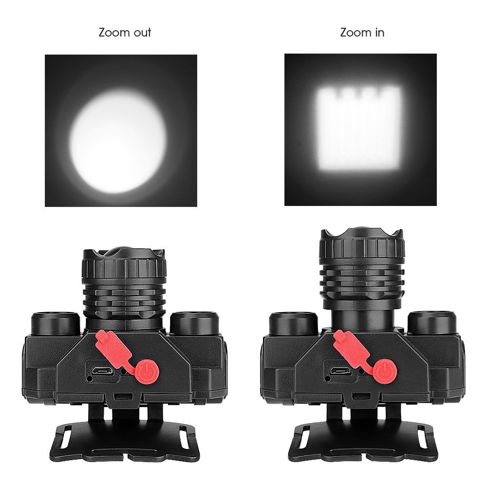 Outdoor LED camping fishing headlamp, long-lasting lithium battery zoom strong light charging emergency lighting lamp, ultra-bright headlamp pic 5