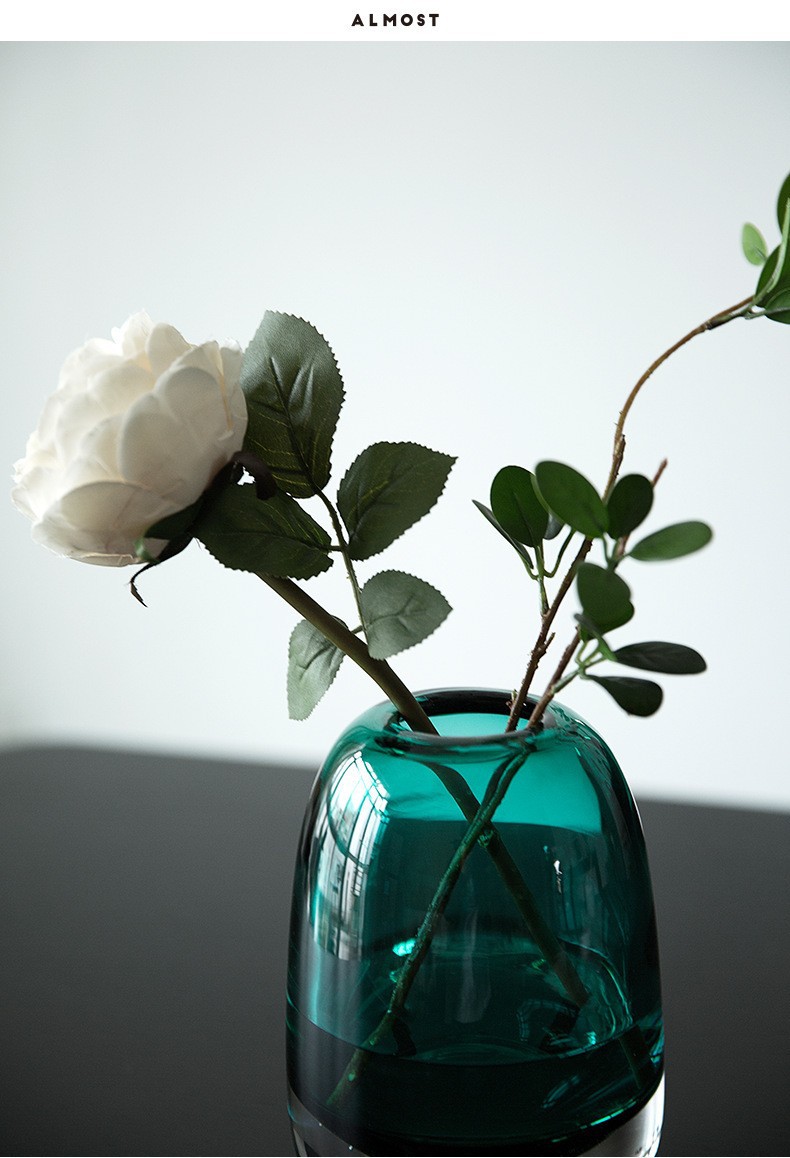 现代轻奢琉璃花瓶客厅插花玻璃花器会议桌玄关摆件高级感玻璃装饰详情31