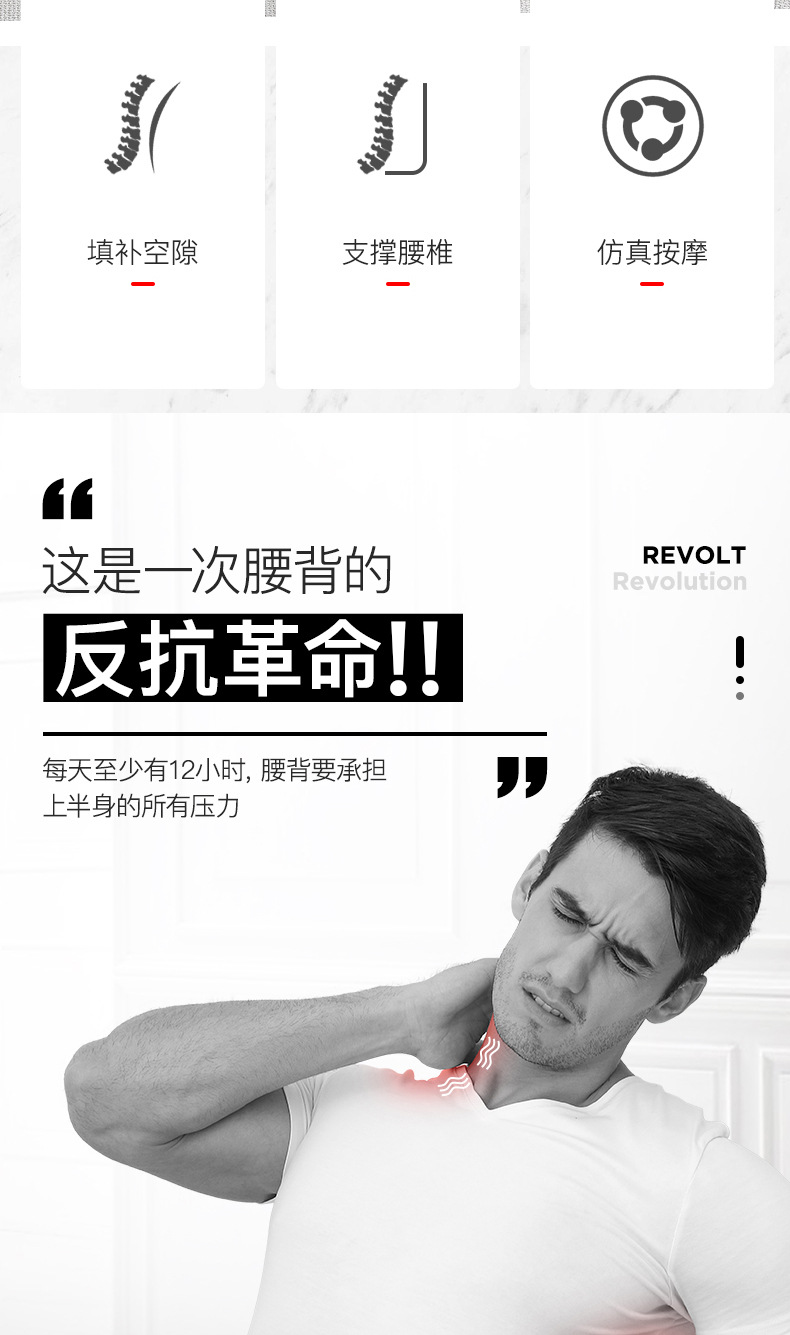 Cross-border massager, shoulder, neck, waist, back, full-body cushion, multi-functional home hip massager, kneading chair pic 2