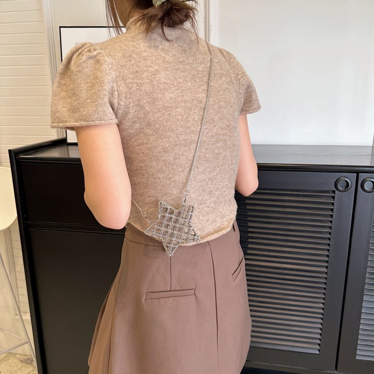 跨境2024夏新款小香风镂空金属星星包晚宴包单肩斜挎气质链条女包详情182