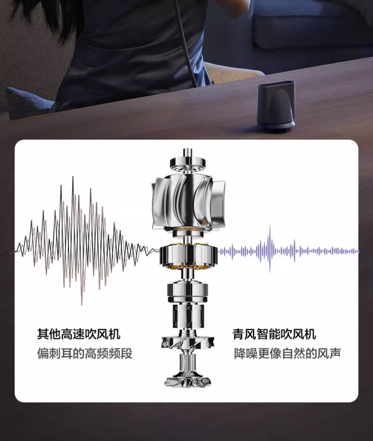 吹风机华强北森电吹风家用宿舍无叶高速负离子护发吹风筒大风力详情37