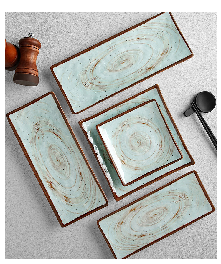 New imitation porcelain KB blue glaze dot melamine tableware factory direct sales melamine tableware pic 6