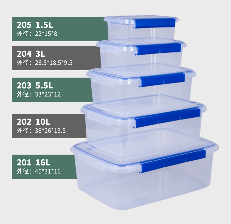 厂家批发简约塑料保鲜盒家用食品密封冰箱收纳盒厨房透明保鲜盒详情17