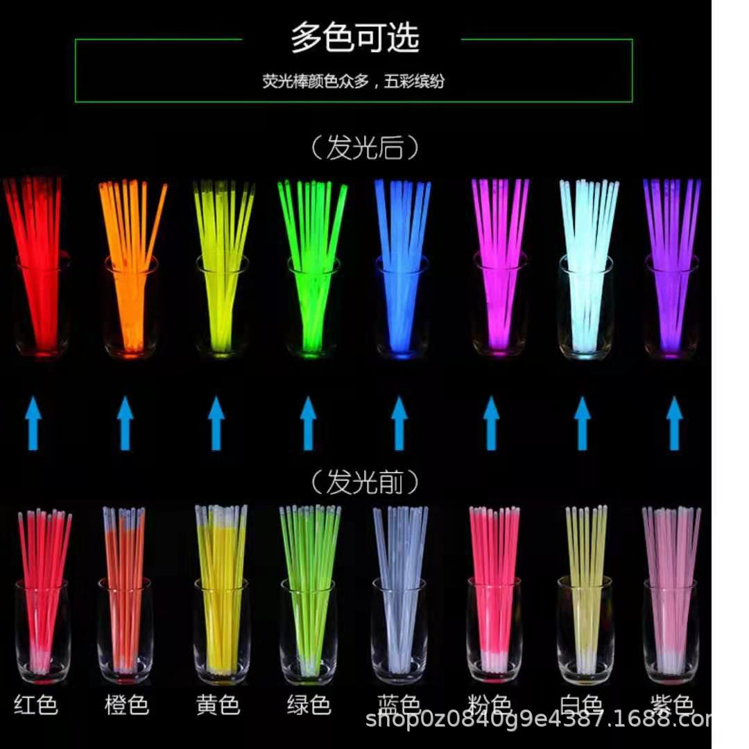 网红荧光棒100支一桶夜光棒荧光棒贴身上批量发光玩具银光棒摆摊详情3