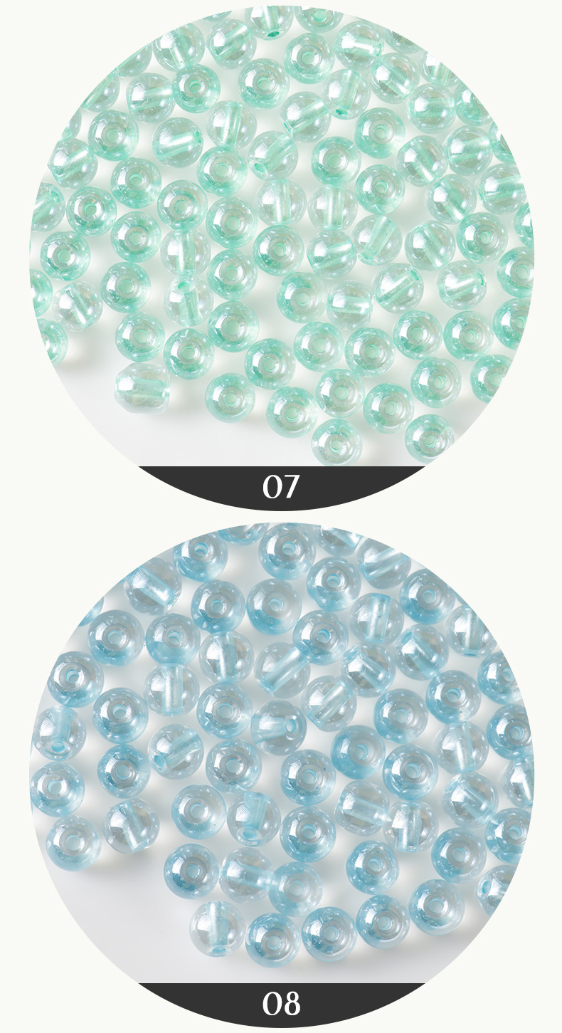 FGB千色玻璃米珠4/6/8mm染心独角兽圆珠diy手工串珠手链配件混珠详情6