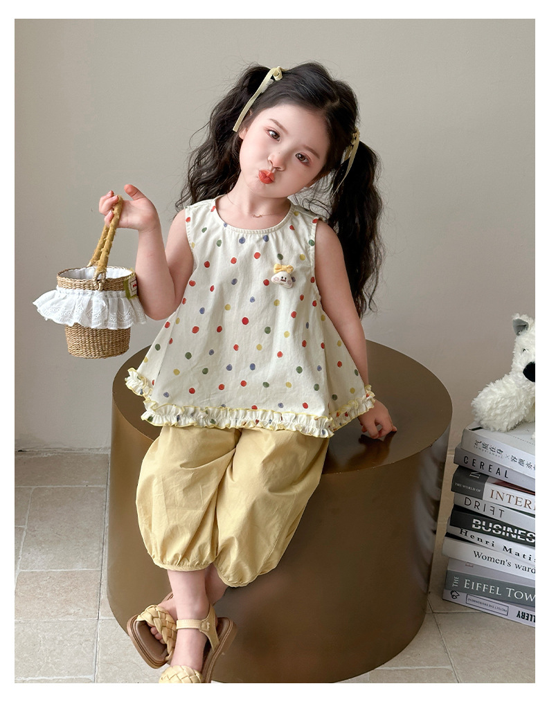 The 2025 new summer set is a thin, fashionable and stylish two-piece summer dress for girls and children pic 11