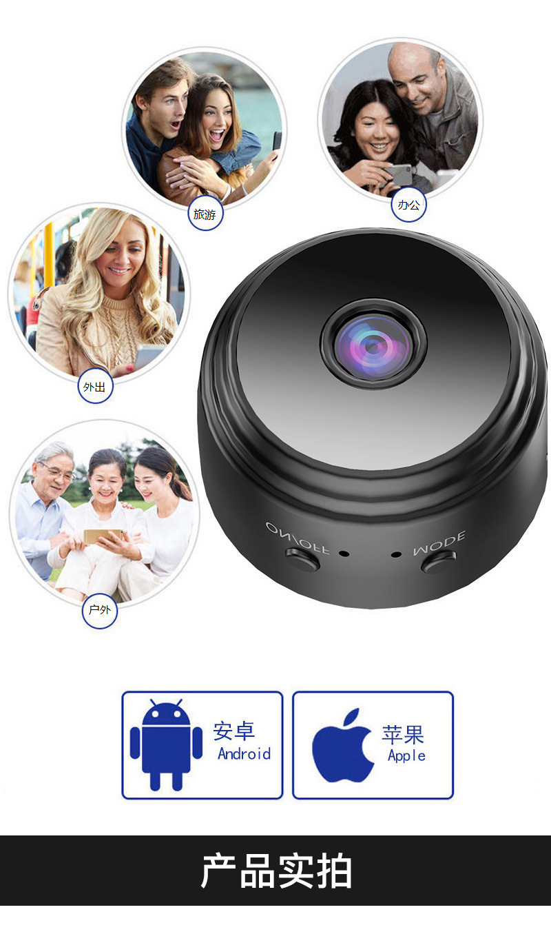 A9 camera, wifi wireless camera, home night vision security camera, high-definition outdoor sports DV camera pic 1